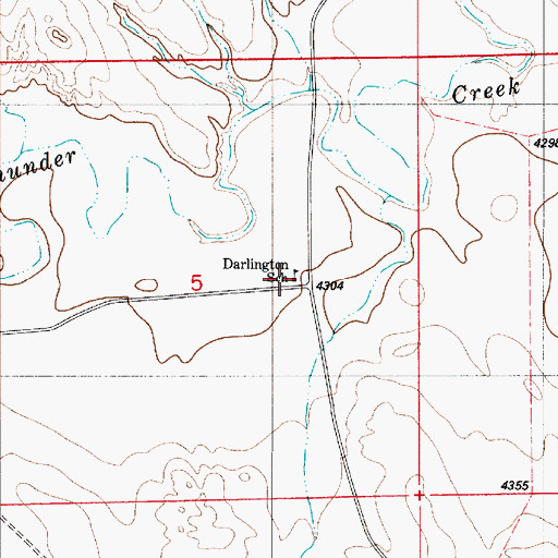 Topographic Map of Darlington School, WY