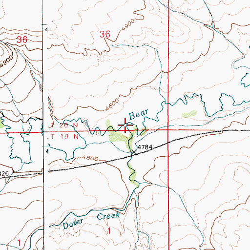 Topographic Map of Dater Creek, WY