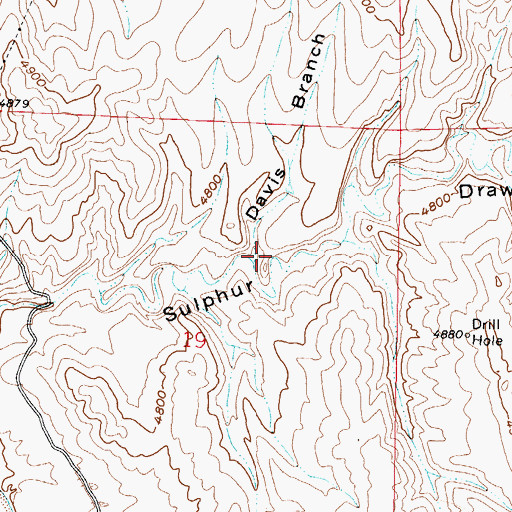 Topographic Map of Davis Branch, WY