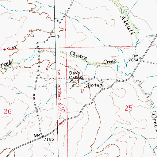 Topographic Map of Davis Cabin, WY