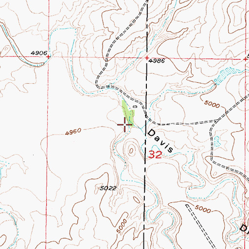 Topographic Map of Davis Draw, WY