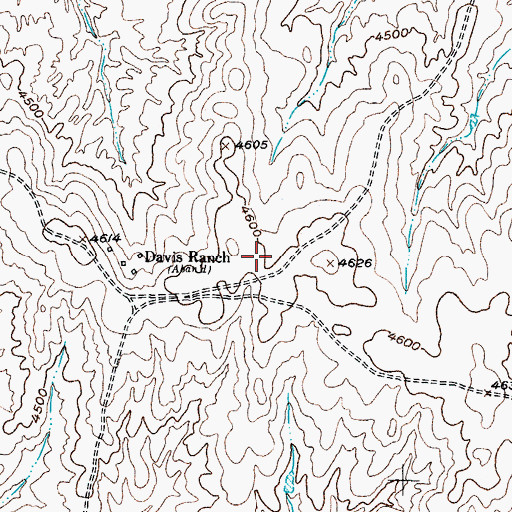 Topographic Map of Davis Ranch, WY