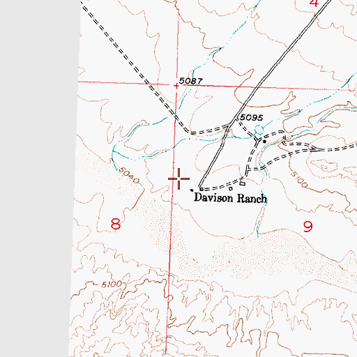 Topographic Map of Davison Ranch, WY