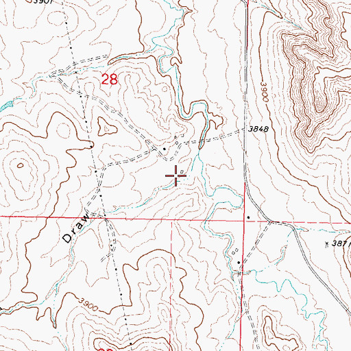 Topographic Map of Dawson Draw, WY