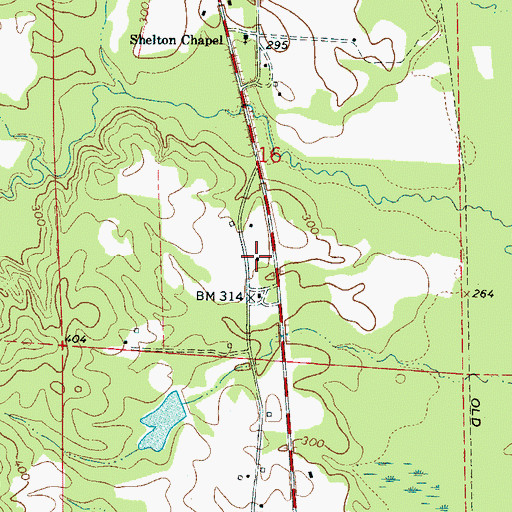 Topographic Map of Mayfield Church, AL