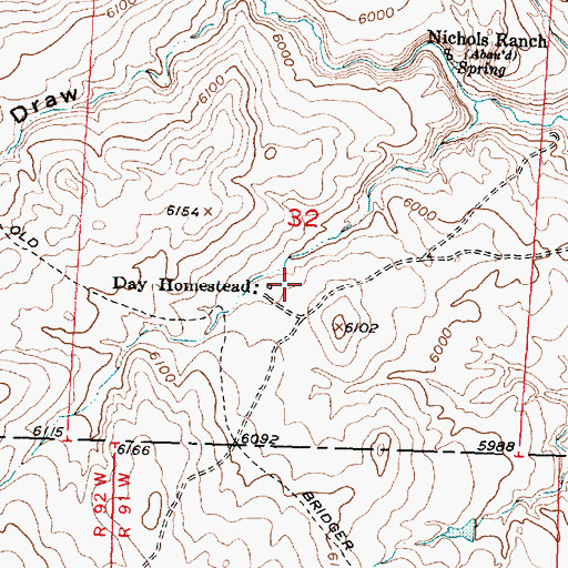 Topographic Map of Day Homestead, WY