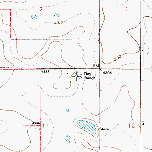 Topographic Map of Day Ranch, WY