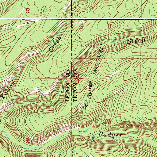 Topographic Map of DeCoster Trail, WY
