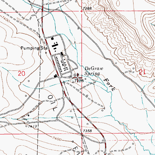 Topographic Map of DeGraw Spring, WY