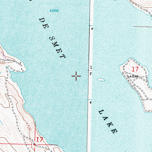 Topographic Map of Lake De Smet, WY