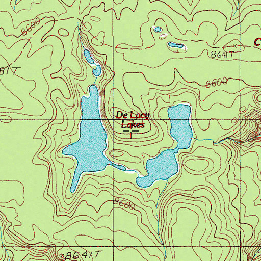 Topographic Map of De Lacy Lakes, WY
