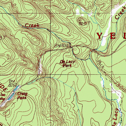 Topographic Map of De Lacy Park, WY