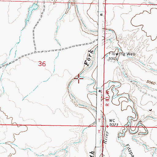 Topographic Map of Dead Horse Creek, WY