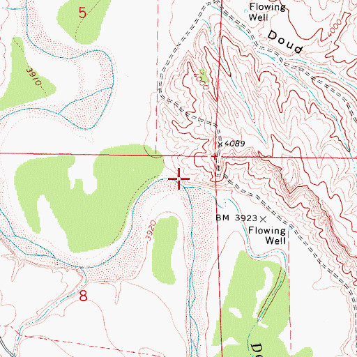 Topographic Map of Dead Horse Creek, WY