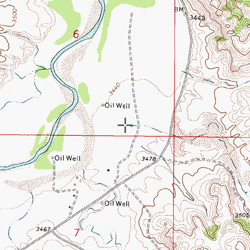 Topographic Map of Dead Horse Creek, WY