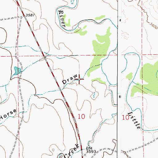 Topographic Map of Dead Horse Draw, WY