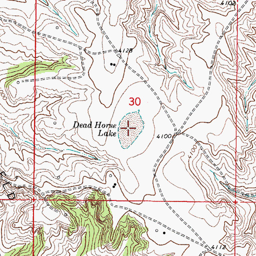 Topographic Map of Dead Horse Lake, WY