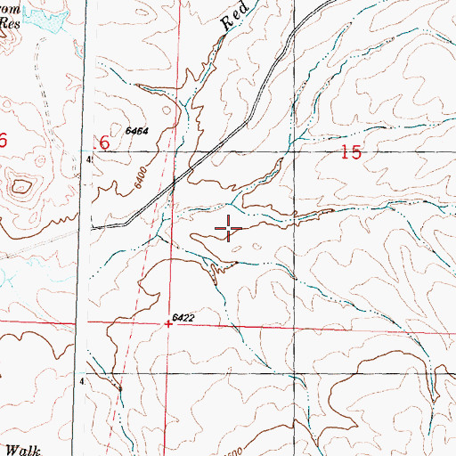 Topographic Map of Dead Horse Reservoir, WY
