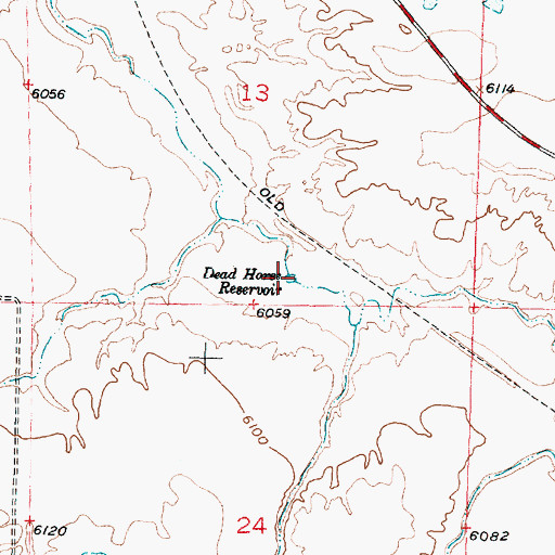 Topographic Map of Dead Horse Reservoir, WY