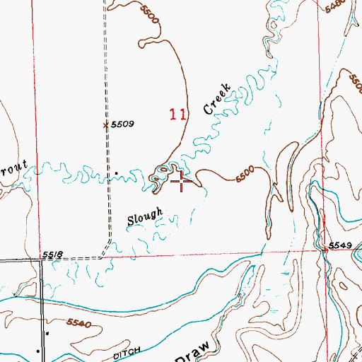 Topographic Map of Dead Horse Slough, WY