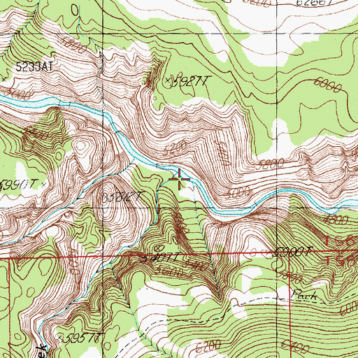Topographic Map of Dead Indian Creek, WY