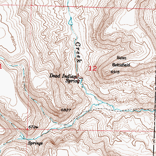 Topographic Map of Dead Indian Spring, WY