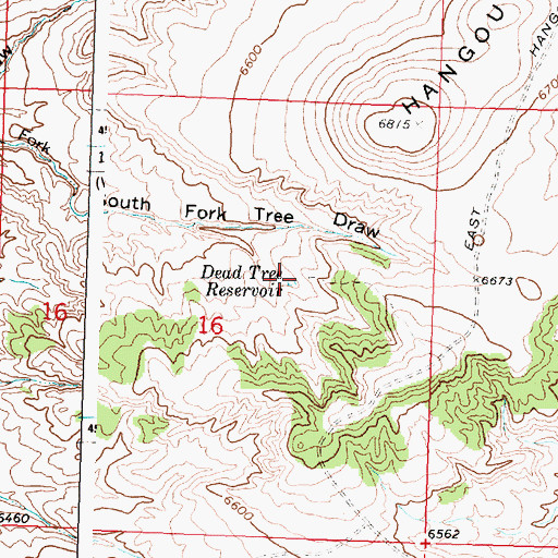 Topographic Map of Dead Tree Reservoir, WY