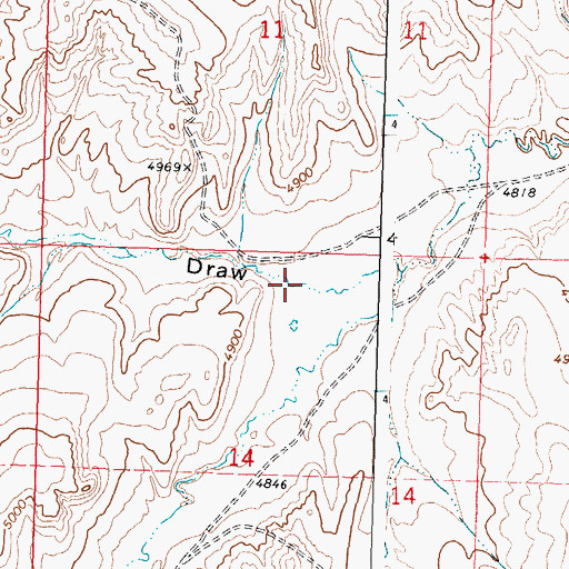 Topographic Map of Deadline Draw, WY