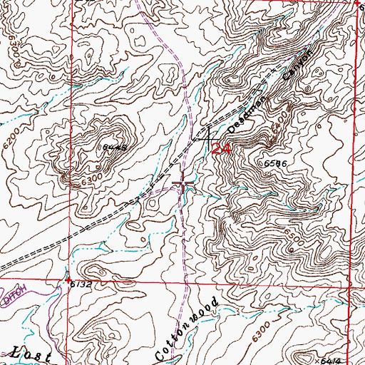 Topographic Map of Deadman Canyon, WY