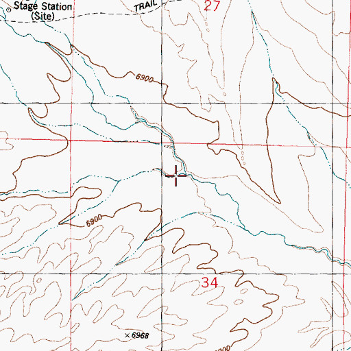 Topographic Map of Deadman Creek, WY