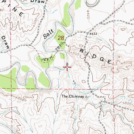 Topographic Map of Deadman Draw, WY
