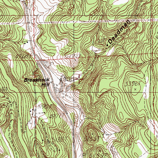 Topographic Map of Deadman Draw, WY