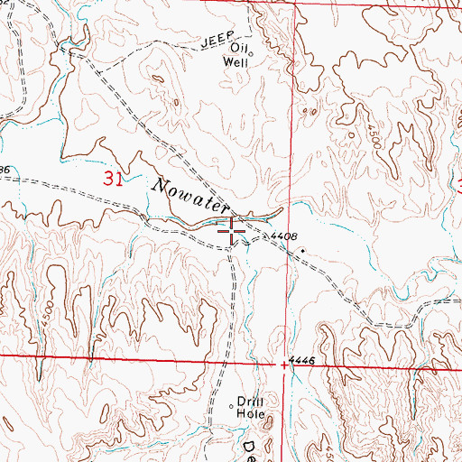 Topographic Map of Deadman Draw, WY
