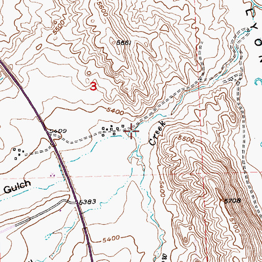 Topographic Map of Deadman Gulch, WY