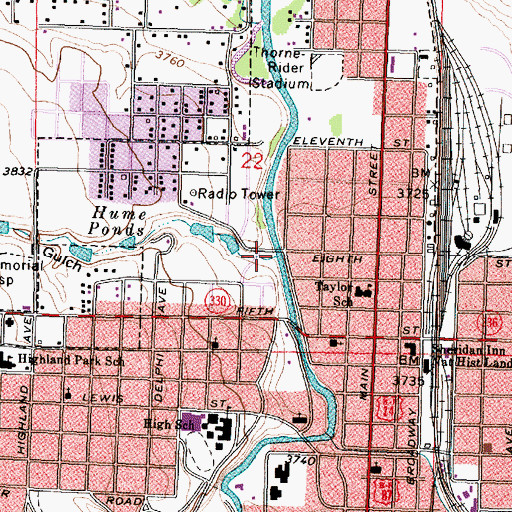 Topographic Map of Deadman Gulch, WY