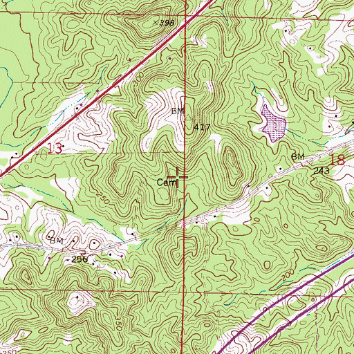 Topographic Map of Mount Zion Cemetery, AL