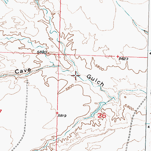 Topographic Map of Dean Springs Draw, WY