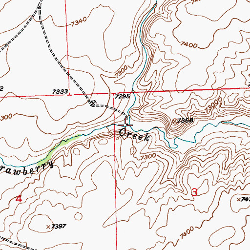 Topographic Map of Deep Creek, WY