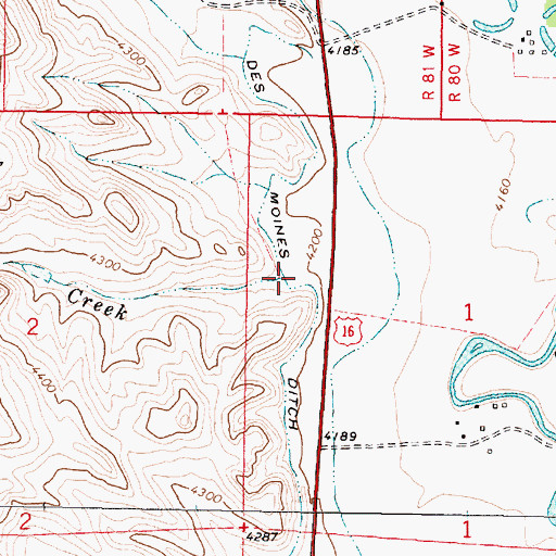 Topographic Map of Deep Creek, WY