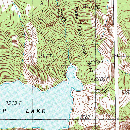 Topographic Map of Deep Creek, WY