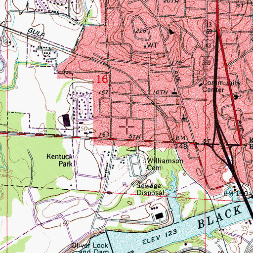 Topographic Map of Northport Historic District, AL