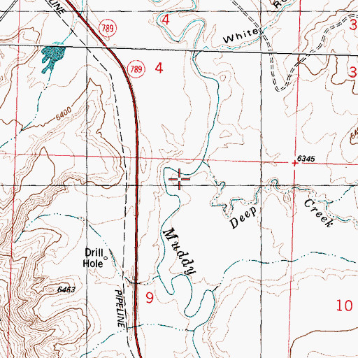 Topographic Map of Deep Creek, WY