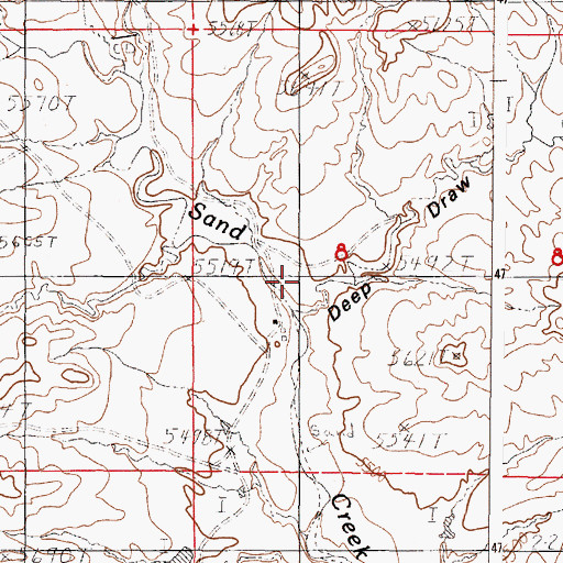Topographic Map of Deep Draw, WY