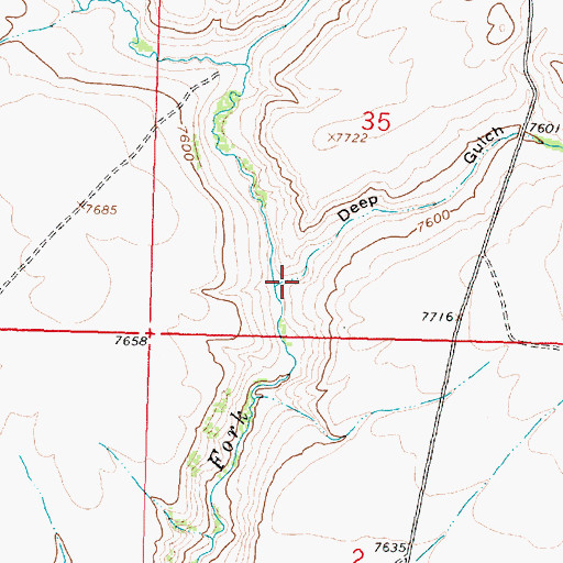 Topographic Map of Deep Gulch, WY