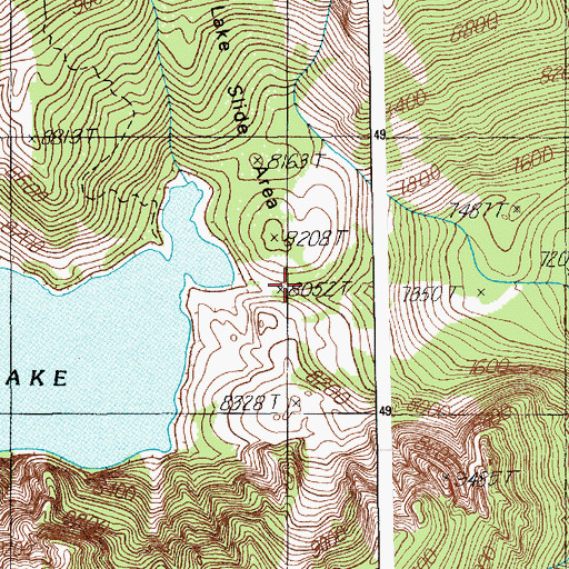 Topographic Map of Deep Lake Slide Area, WY