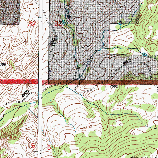 Topographic Map of Deer Creek, WY