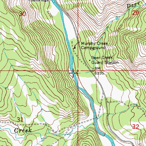Topographic Map of Deer Creek, WY