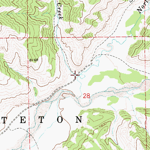 Topographic Map of Deer Creek, WY