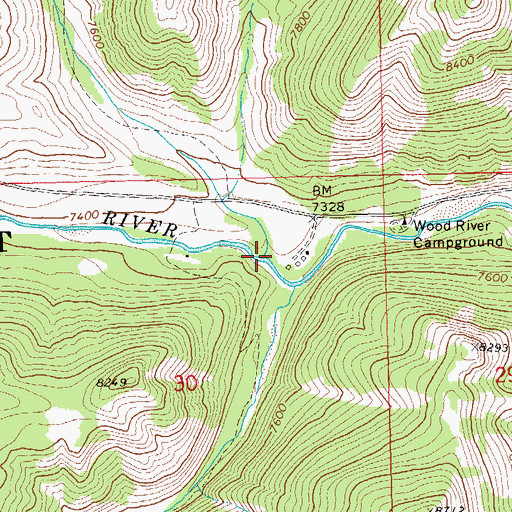 Topographic Map of Deer Creek, WY