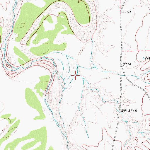 Topographic Map of Deer Creek, WY